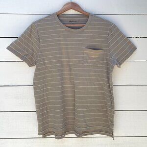 Men's Madewell Striped pocket tee, Beige, Size Medium